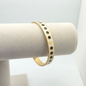 ​Kate Spade New York "In The Spotlight" Polka Dot Enamel Bangle - Gold/Cream/Bla